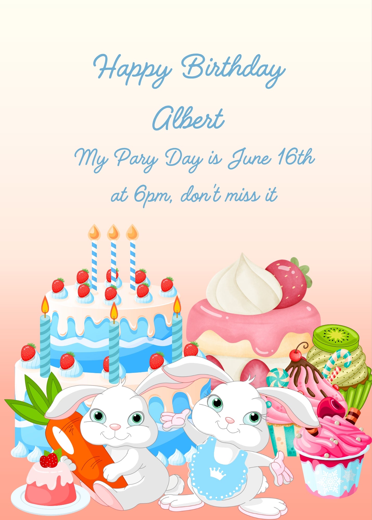 "Cute cakes" | Birthday Card for Children 1-10 years