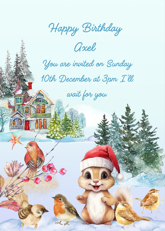animals for children aged between 1 and 10 years / theme animals / title Friends in the forest / Birthday Card | Birthday Card Printable | Digital Birthday Cards | Printable Happy Birthday Cards | Birthday Card Digital